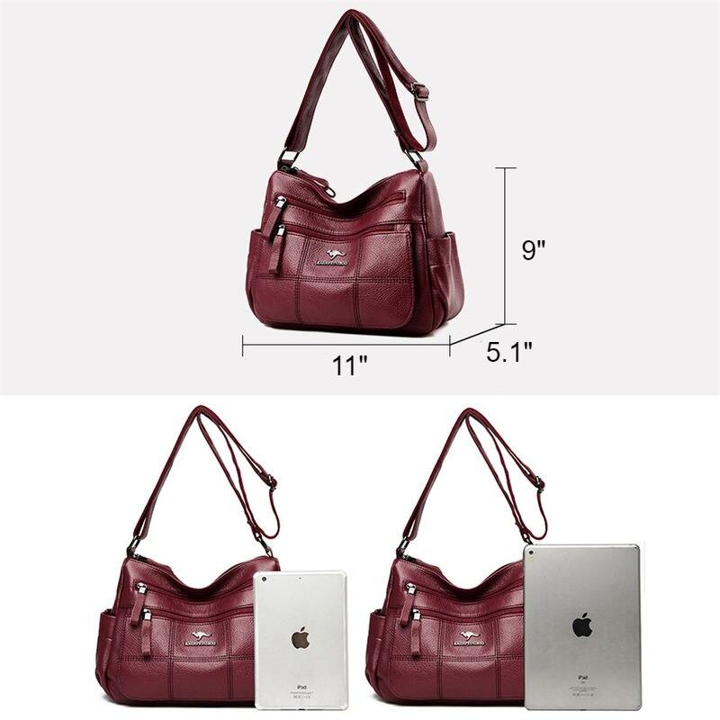 Luxury Women's Leather Shoulder Crossbody Bag - Fashionable and Versatile Handbag for 2023