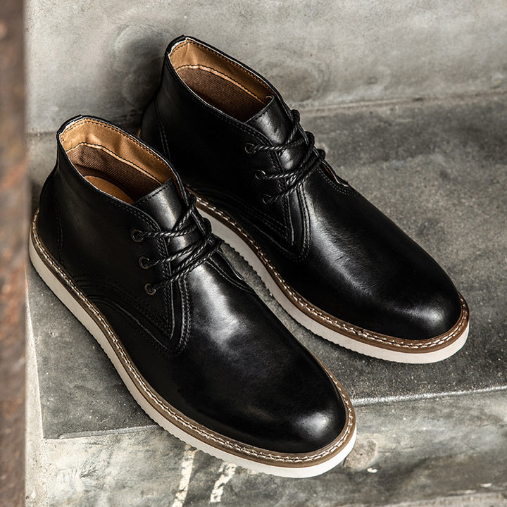 Vintage Leather Ankle Boots for Men