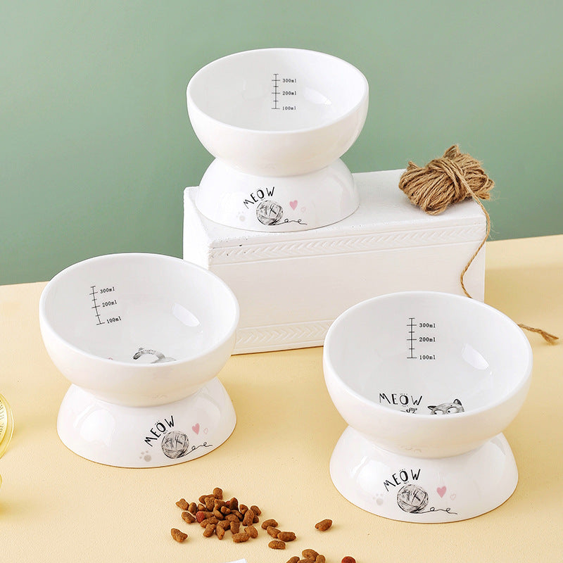 Elevated Ceramic Cat Bowl