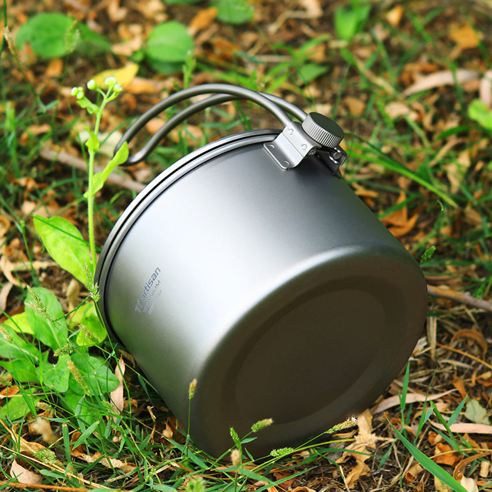 1.1L Titanium Camping Pot with Storage Sack