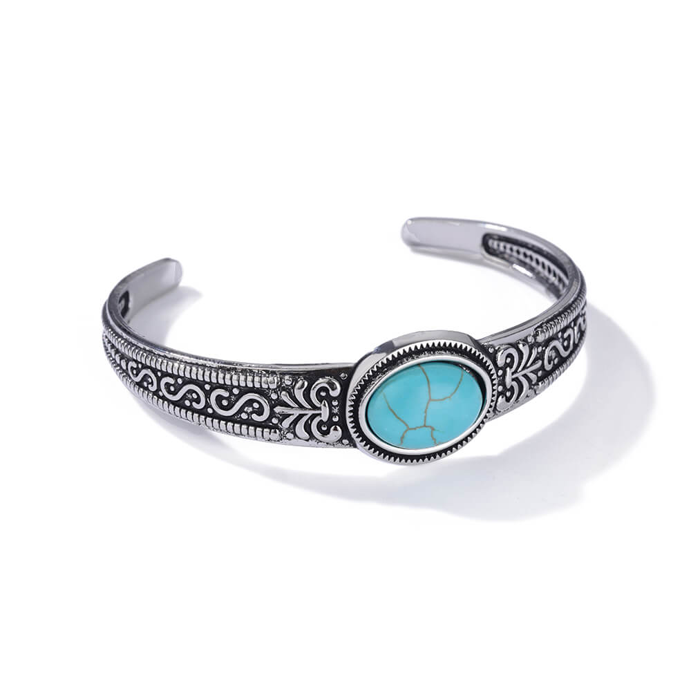 Elegant Stainless Steel Opal Cuff Bracelet