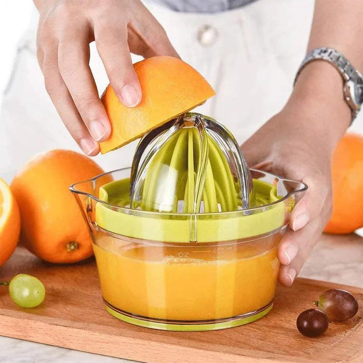 4-In-1 Manual Citrus Juicer with Built-in Measuring Cup and Egg Separator