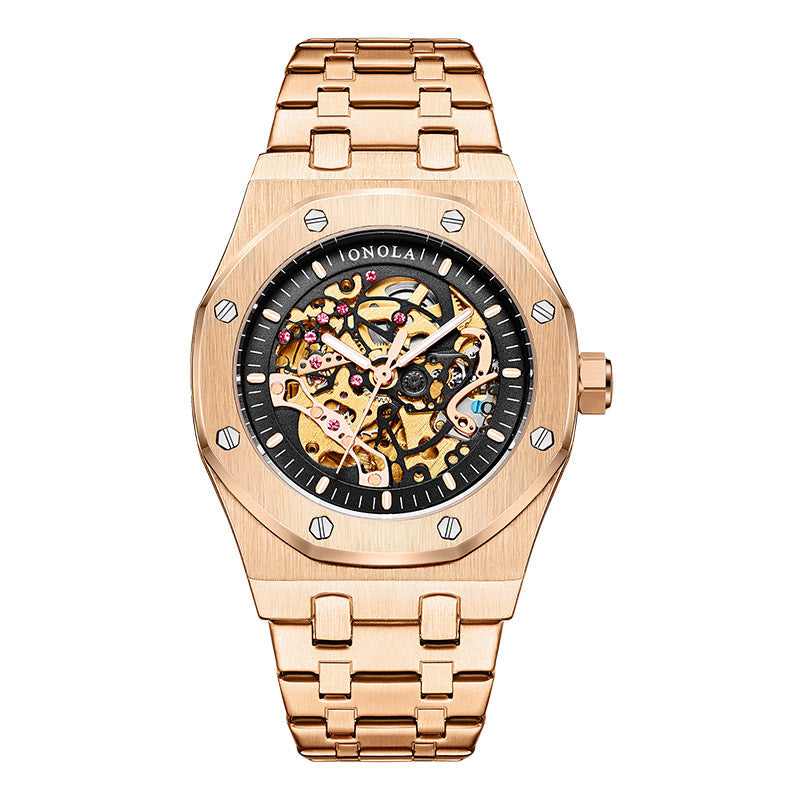 Hollow Dial Steel Belt Mechanical Waterproof Automatic Men&