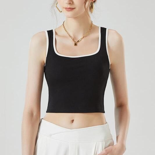 Padded Sleeveless Strap Crop Top for Women