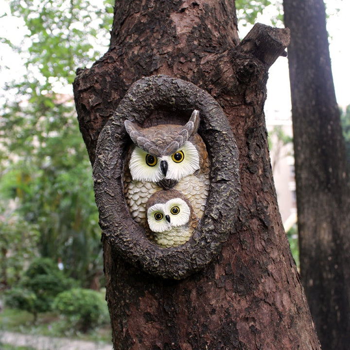 Cute Owl Tree Hanging Resin Ornament for Garden