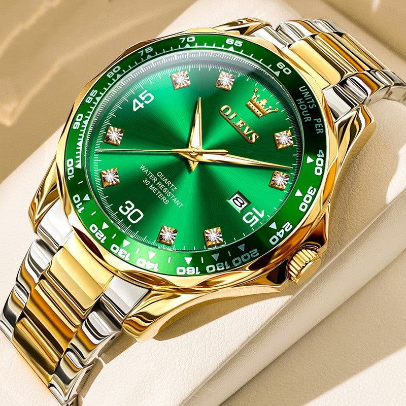 Green Submariner Quartz Watch Luminous Men&
