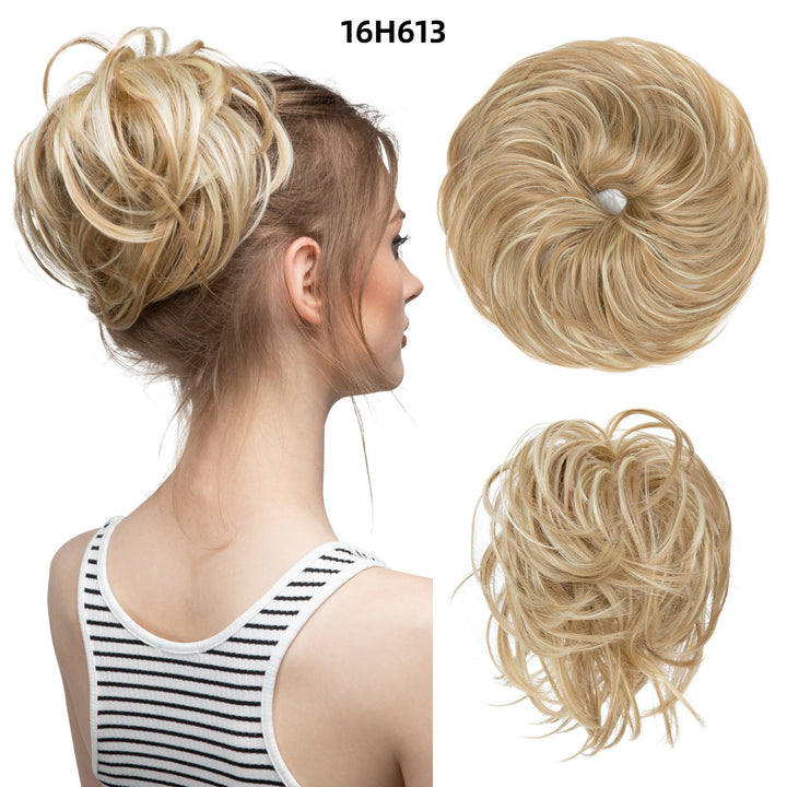 Bud Bun Artificial Hair Bun Natural Fluffy Long Beard Curly Hair Bun Lazy Updo Chignon