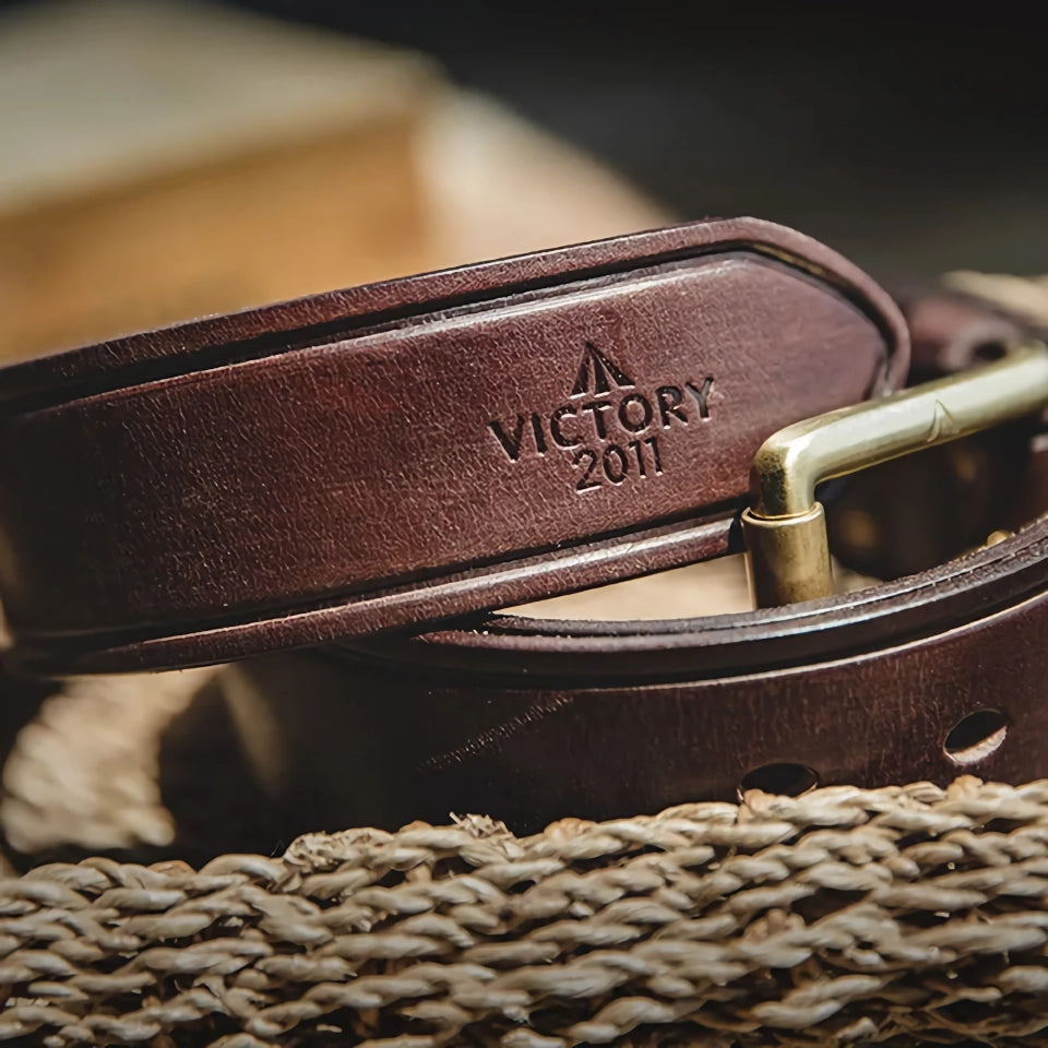 Genuine Leather Classic Pin Buckle Belt for Men - High Quality Coffee Strap