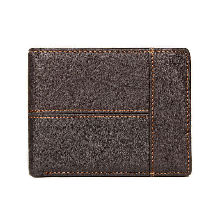First Layer Leather Wallet Short Leather Wallet - Trendha