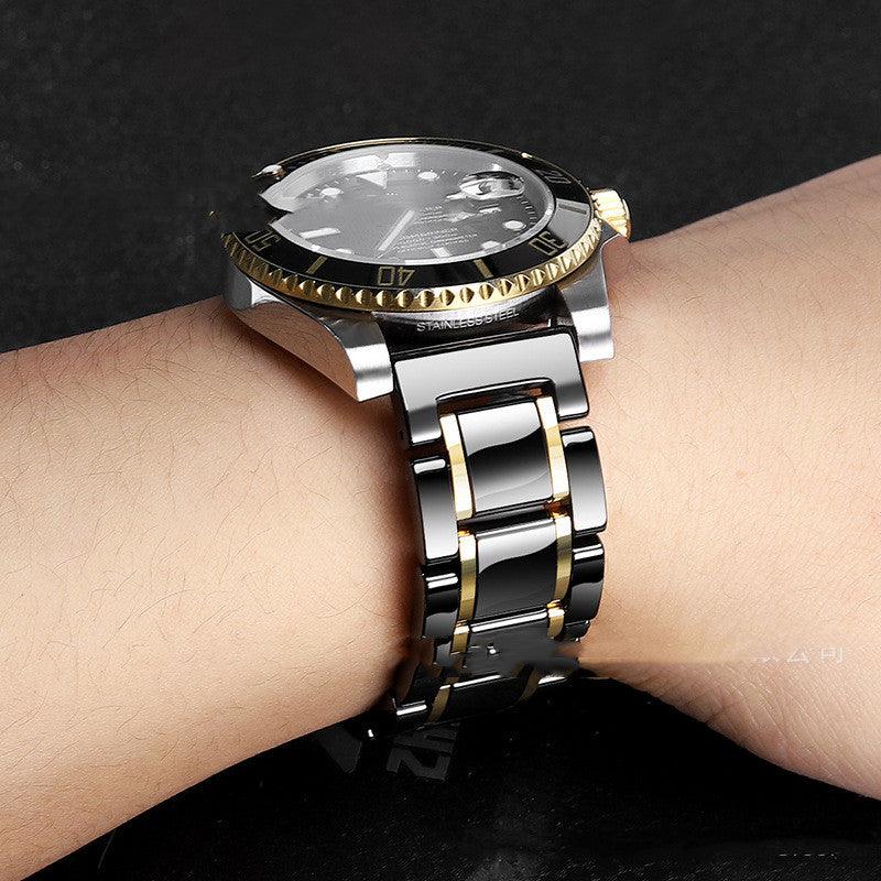Five-pearl Ceramic Stainless Steel Black Frosted Strap - Trendha