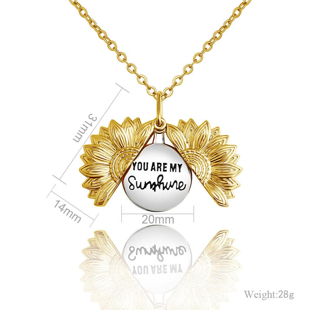 Flower Shaped Necklace Female Sunflower Collarbone Chain - Trendha