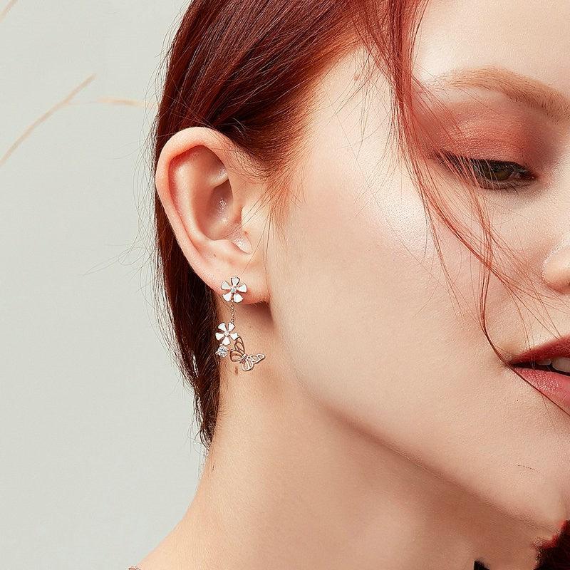 Forest Series Butterfly Flower Earrings - Trendha