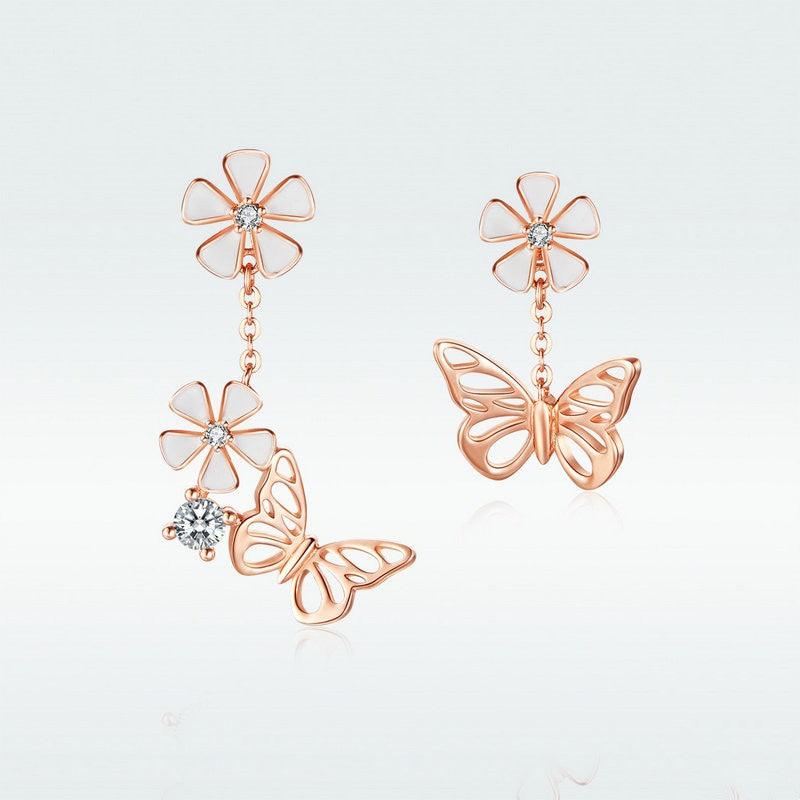 Forest Series Butterfly Flower Earrings - Trendha
