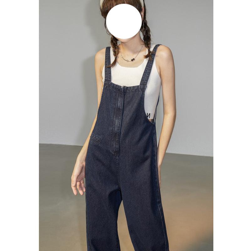 French Denim Suspender Pants Summer Women&