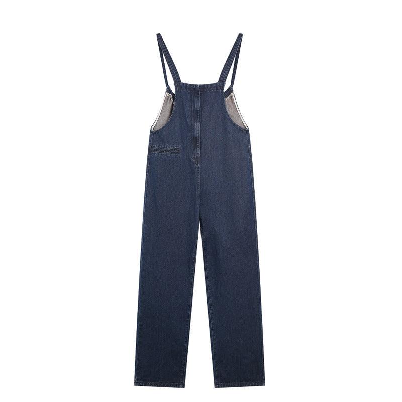 French Denim Suspender Pants Summer Women&
