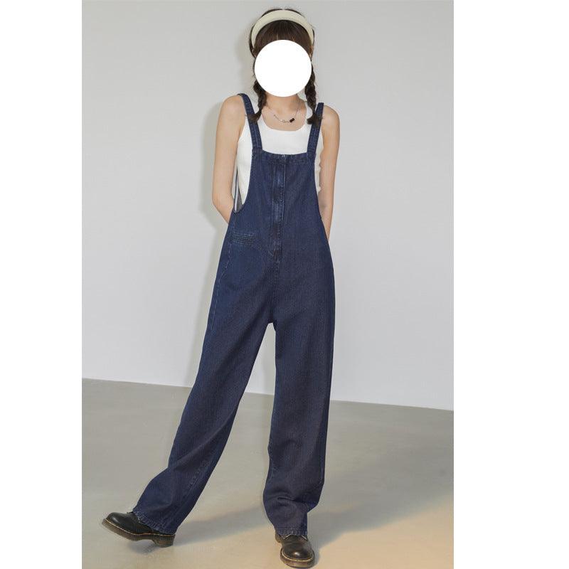French Denim Suspender Pants Summer Women&