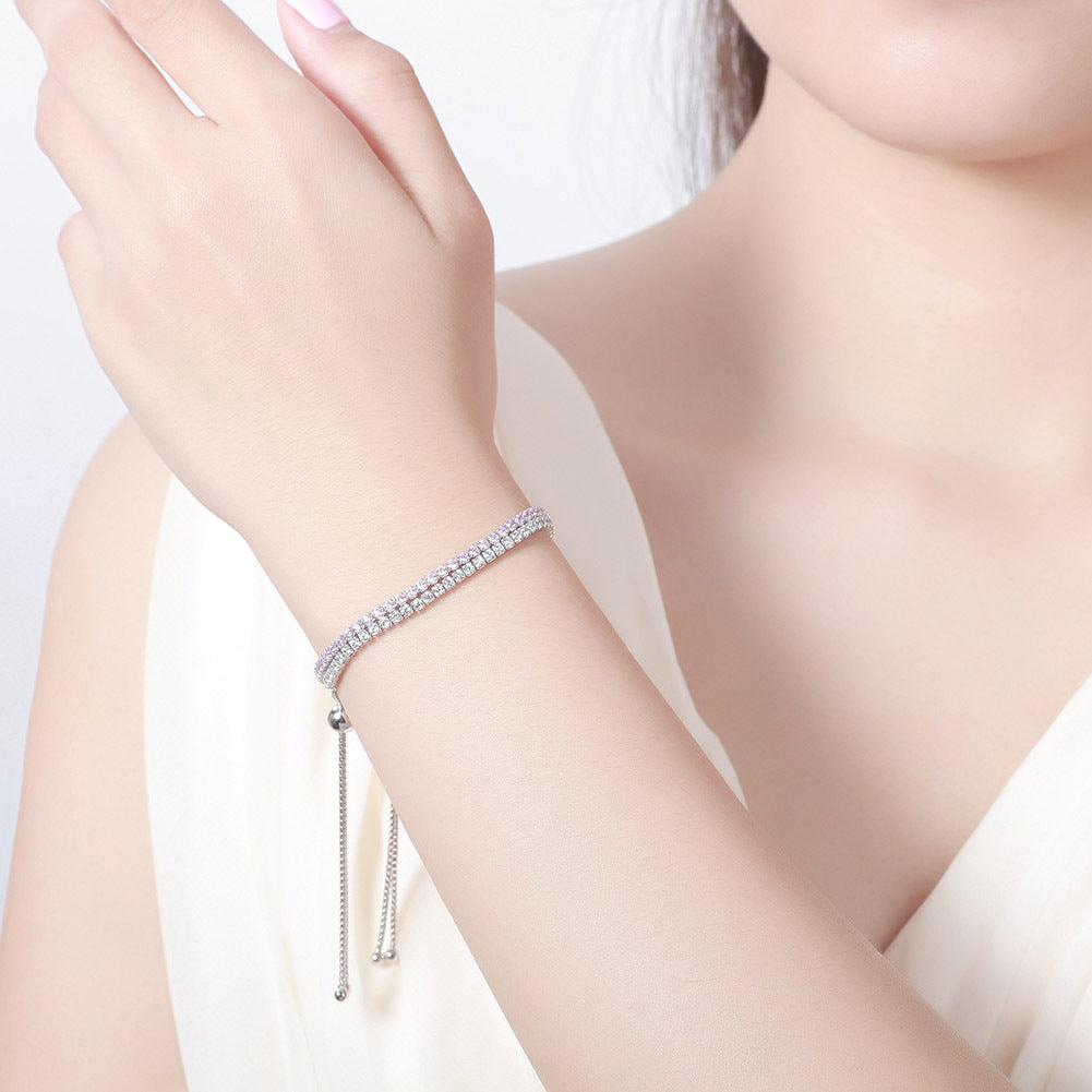 Full Diamond Single Row Tennis Bracelet - Trendha