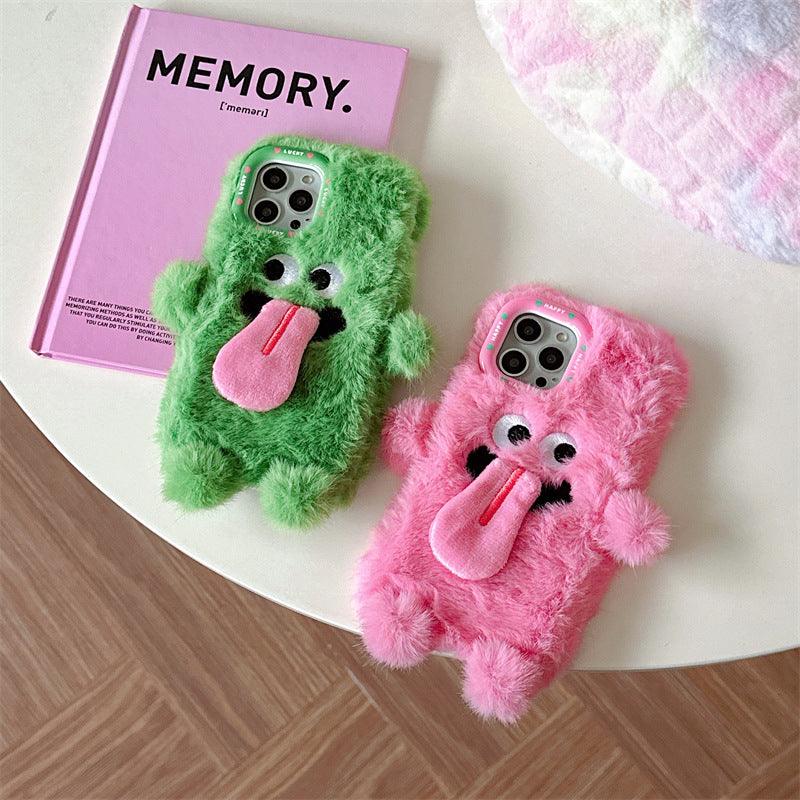 Funny Sticking Tongue Out Cartoon Plush Suitable Phone Case Drop-resistant - Trendha