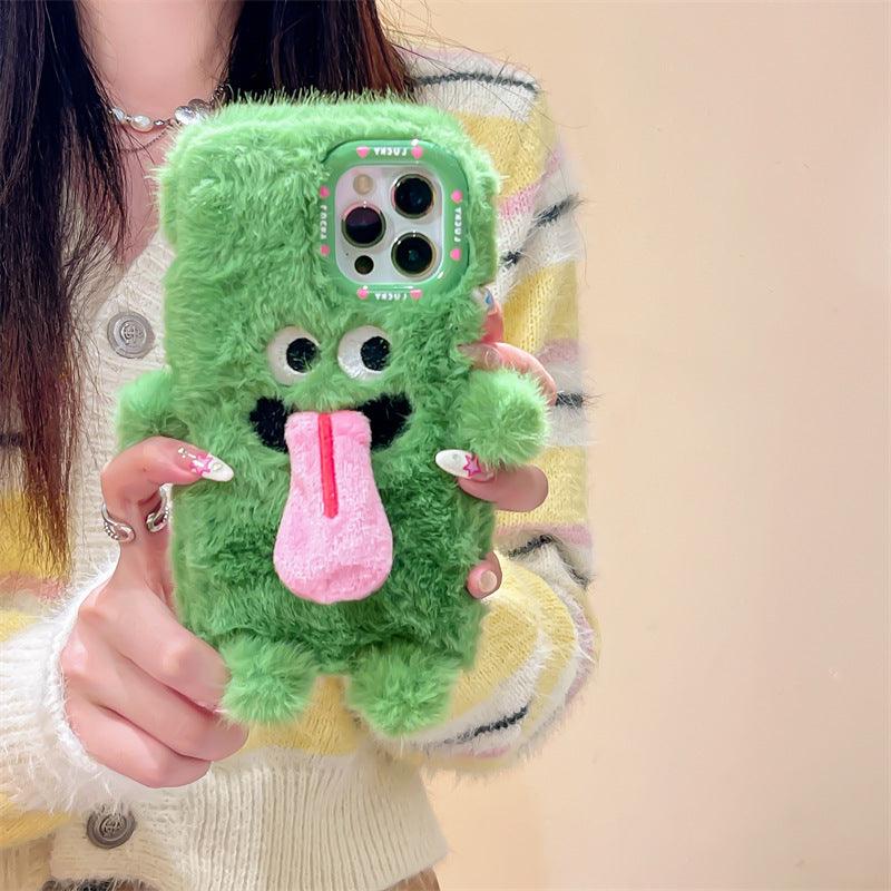 Funny Sticking Tongue Out Cartoon Plush Suitable Phone Case Drop-resistant - Trendha