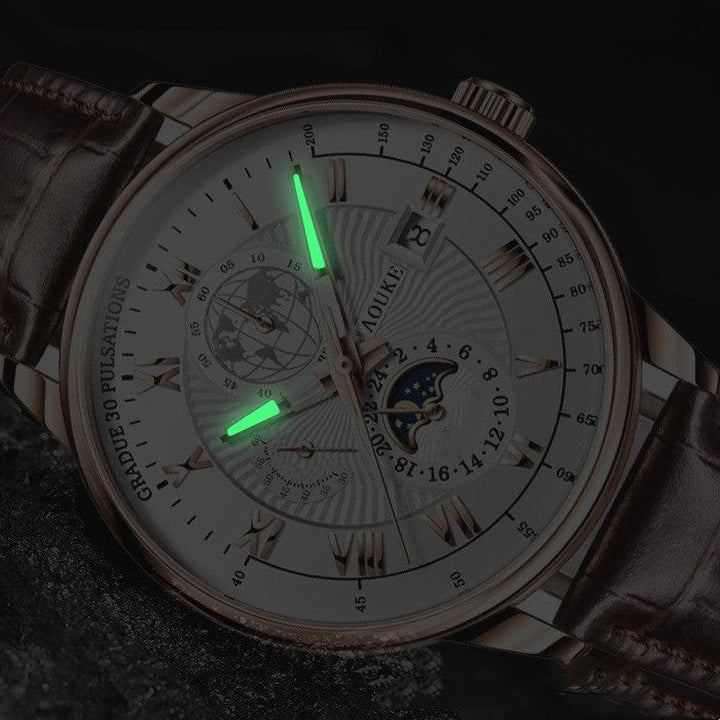 Genuine Leather Watch Men's Luminous Calendar Quartz - Trendha