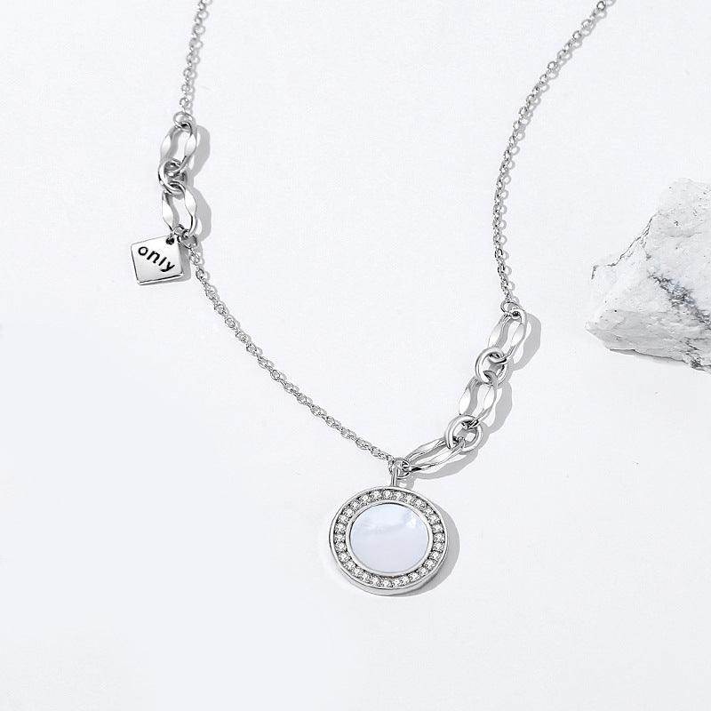 Geometric Round Couple Necklace Sterling Silver - Trendha
