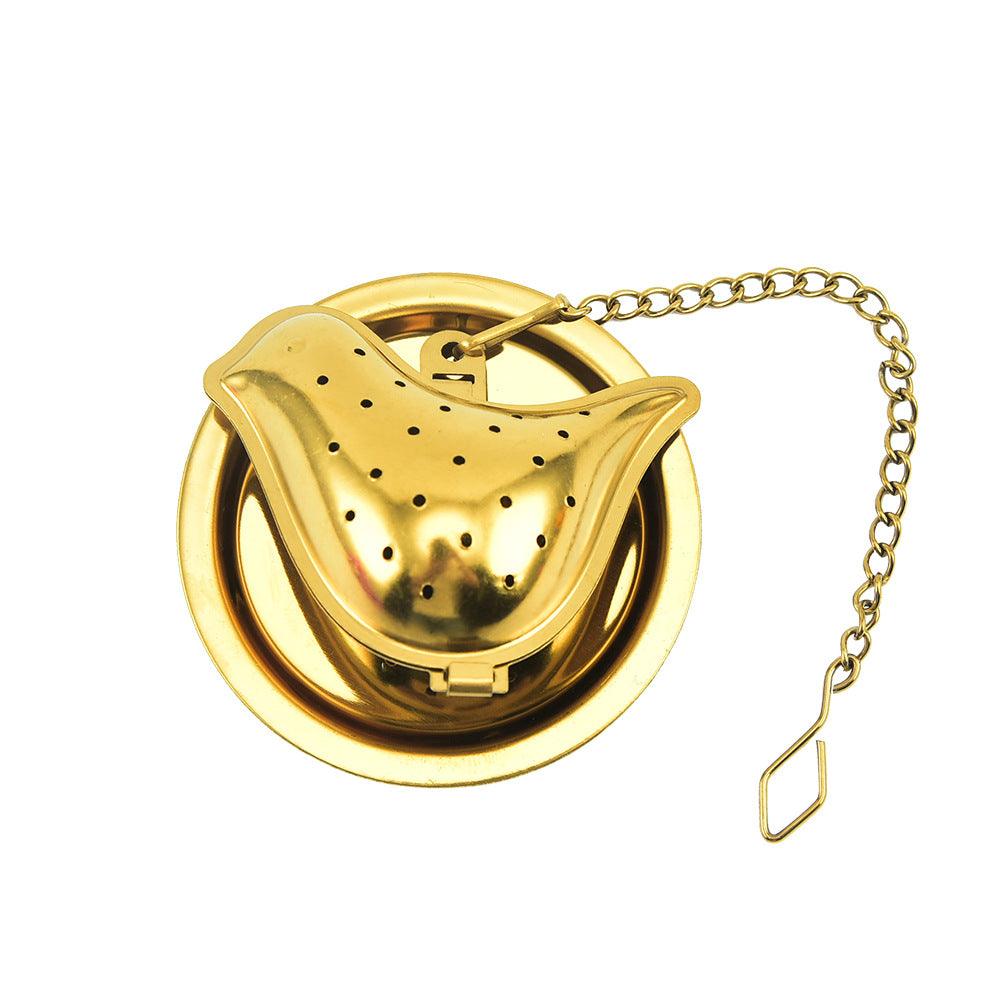 Gold Pendant Chain Tea Ball Stainless Steel Filtration Office Tea Making Device - Trendha