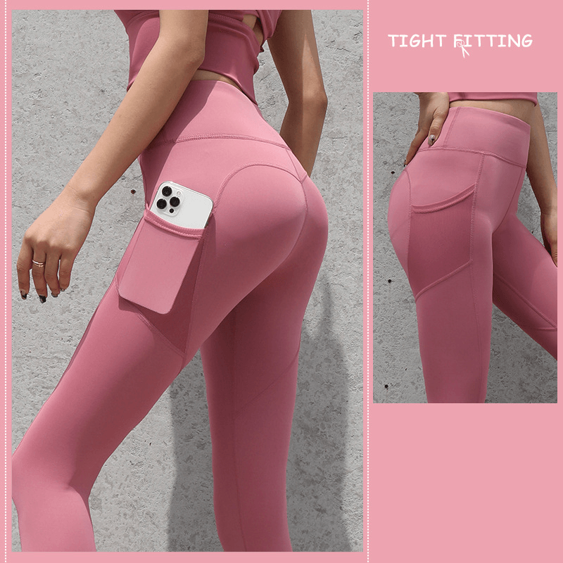 Gym Sport Seamless Leggings With Pockets Push Up High Waist Pants Women Fitness Running Yoga Pants Gym Sport Seamless Leggings - Trendha