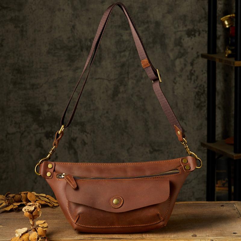 Handmade Cowhide Personalized Chest Bag - Trendha