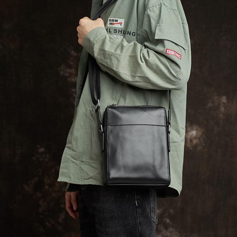 Handmade Men's Leather Shoulder Bag Simple - Trendha