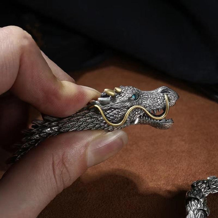 Handmade Retro Domineering Dragon Head Bracelet Men's Fashion - Trendha