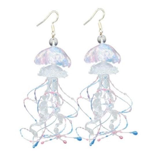 Handmade Unicorn Pink Blue Jellyfish Long Ear Clip Accessories - Trendha