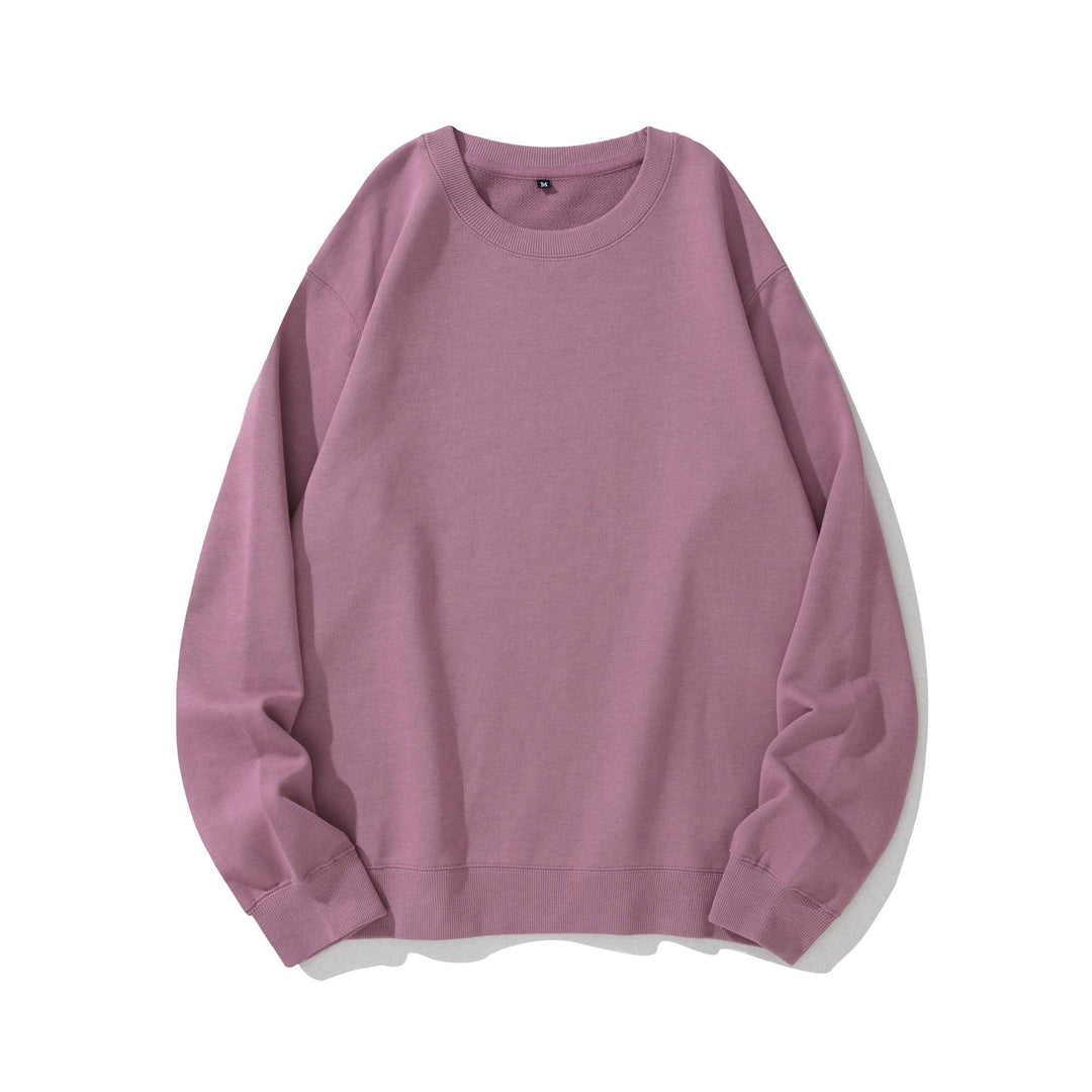 Heavyweight Round Neck Sweater Thickened Terry Solid Color Couple - Trendha