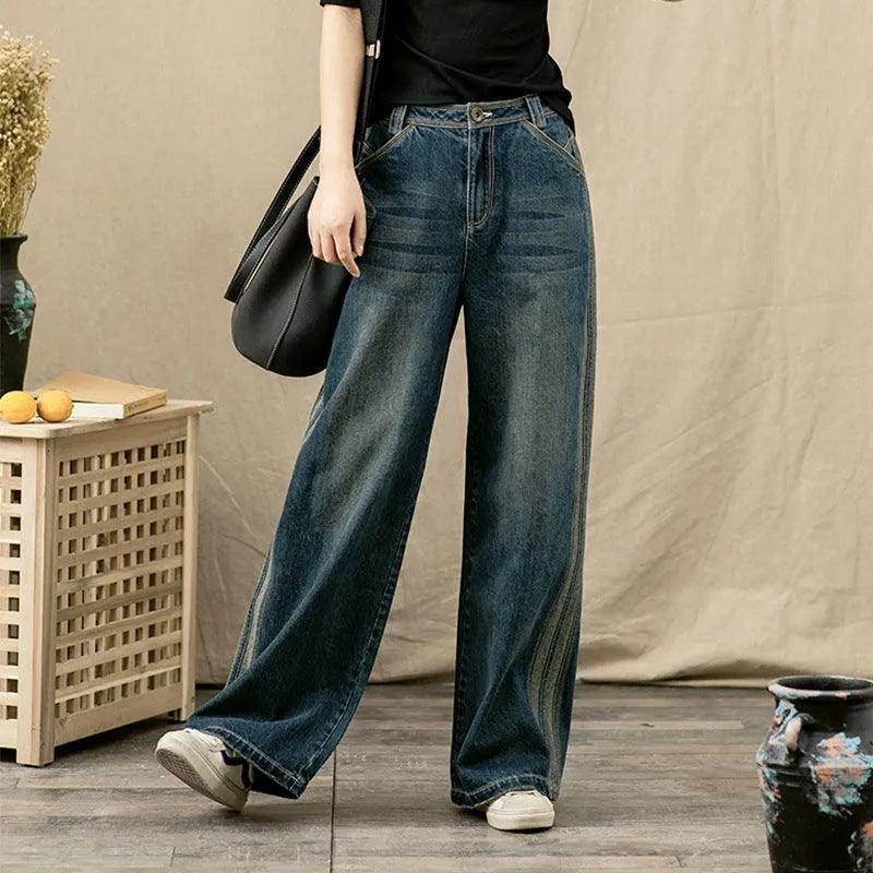 High Waist Loose Drooping Straight Wide Leg Women - Trendha