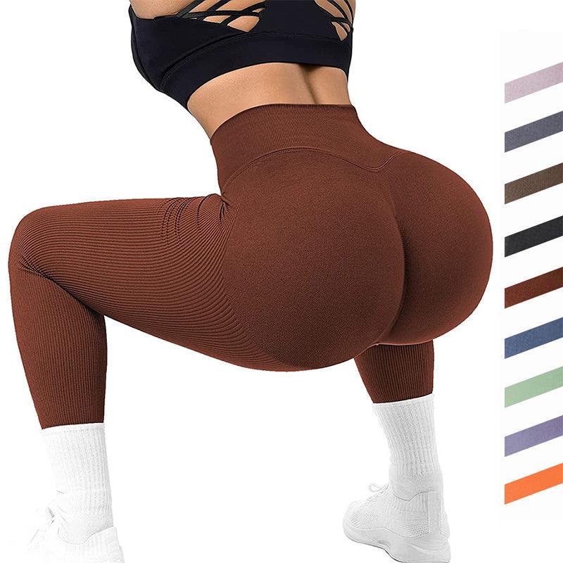 High-Waist Ribbed Nylon Leggings
