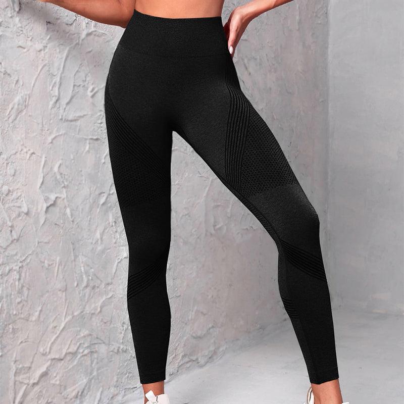 High Waist Seamless Yoga Pants Women's Solid Color Dot Striped Print Butt Lifting Leggings Fitness Running Sport Gym Legging Outfits - Trendha