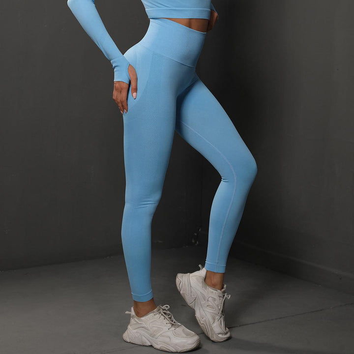 High Waist Seamless Yoga Pants Women's Solid Color Full Length Leggings Fitness Hip Up Running Sport Gym Legging Outfits - Trendha
