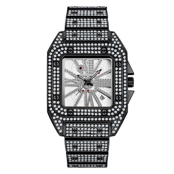Hip Hop Full Diamond Large Dial Men's Quartz Watch - Trendha