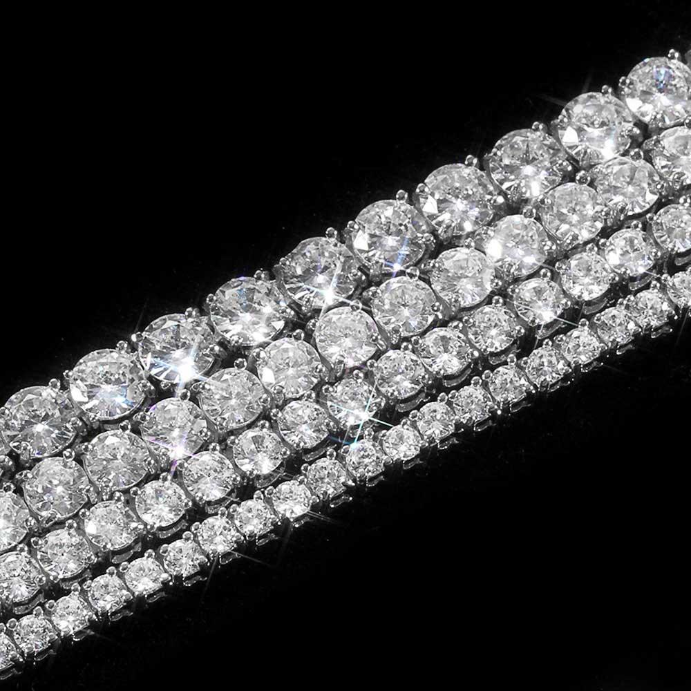 Hip Hop Spring Buckle Single Row Tennis Chain Bracelet - Trendha
