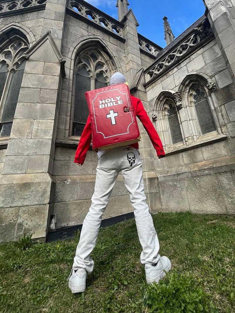 Hip Hop Street Cross Shoulder PU Leather Backpack - Trendha