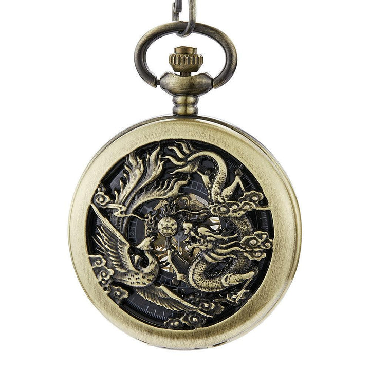 Hollow Relief Mechanical Large Pocket Watch - Trendha