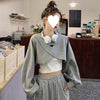 Color: Gray Sweater White Vest