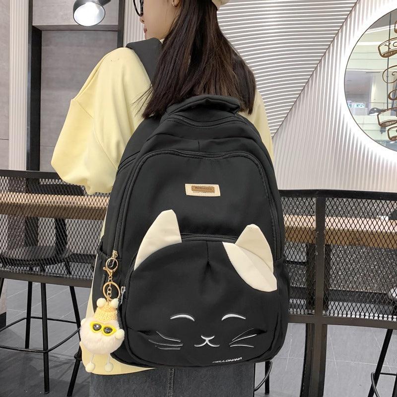 Japanese Cute Cat College Style Large Capacity Schoolbag - Trendha