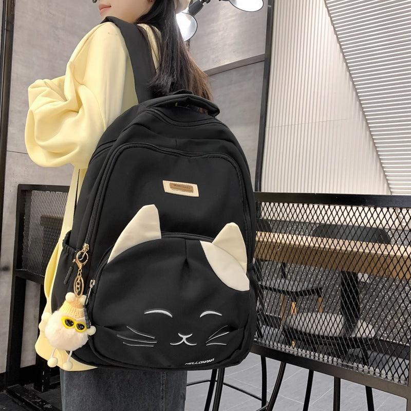 Japanese Cute Cat College Style Large Capacity Schoolbag - Trendha