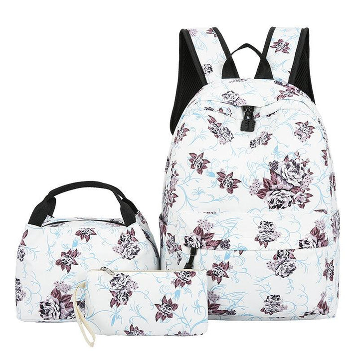 Japanese Style Backpack With Floral Shoulders - Trendha