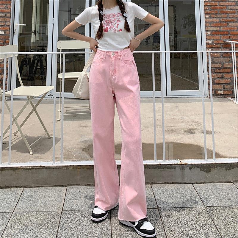 Jeans Women's High Waist Wide Leg Loose Straight-leg Trousers - Trendha