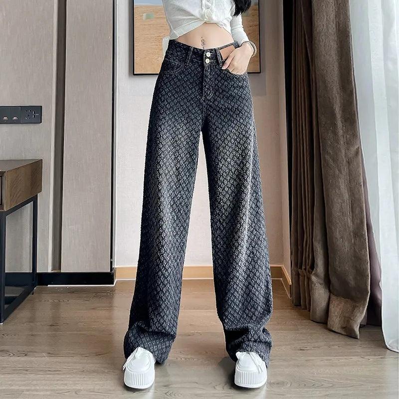 Jeans Women's Wide-leg Trousers High Waist Gradient Color - Trendha