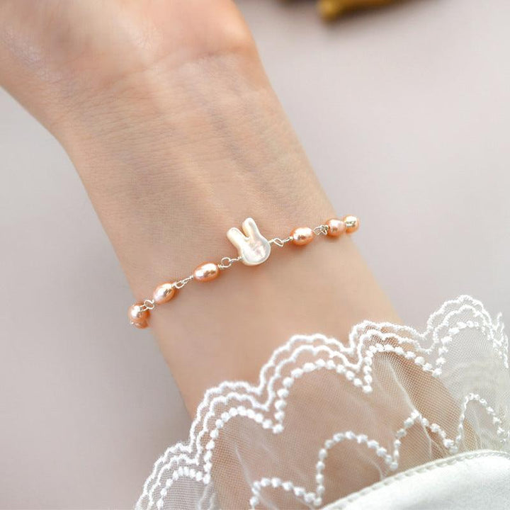 Jewelry Women's Freshwater Pearl Bunny Bracelet - Trendha
