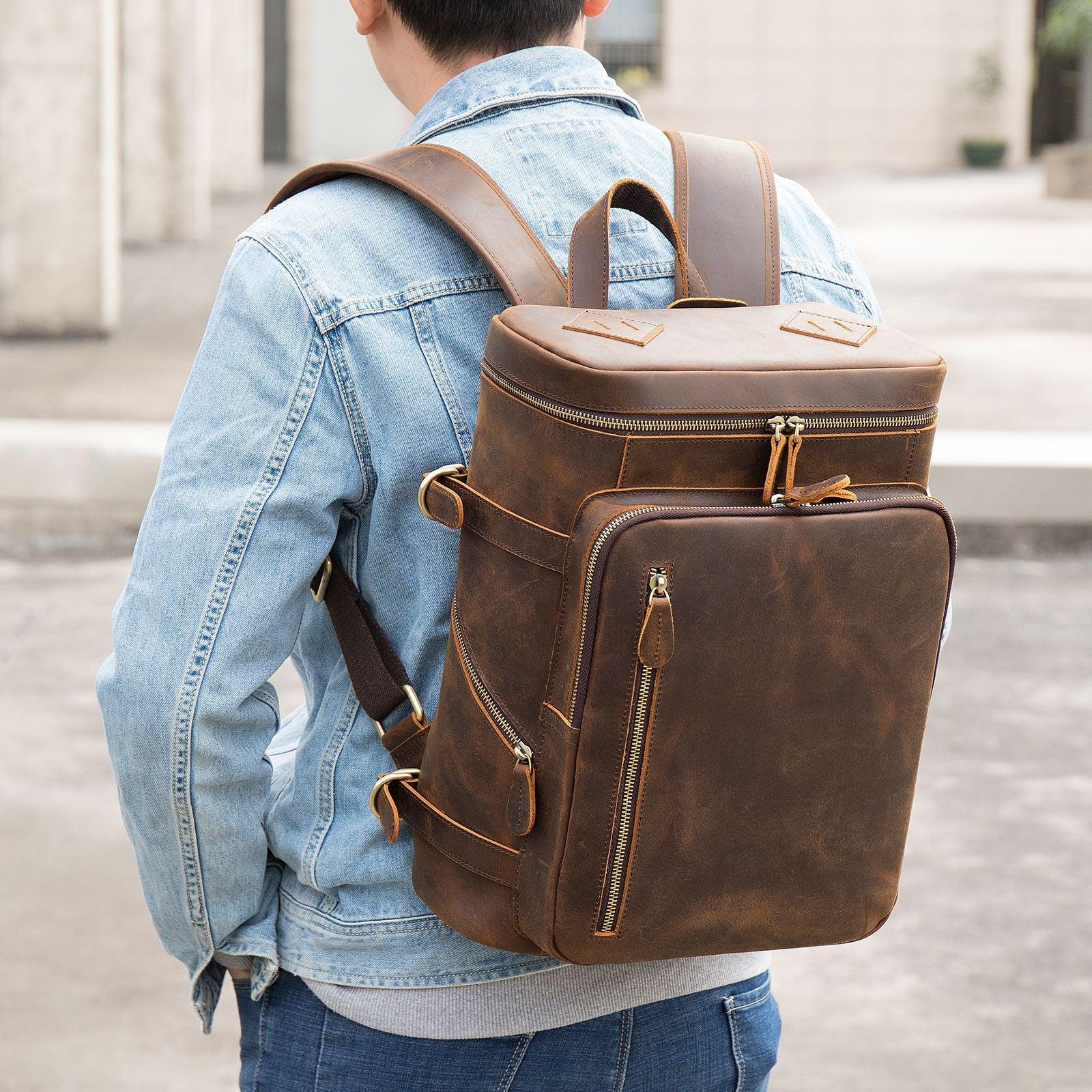 Korean Computer Bag Men's Retro Crazy Horseskin Shoulder - Trendha