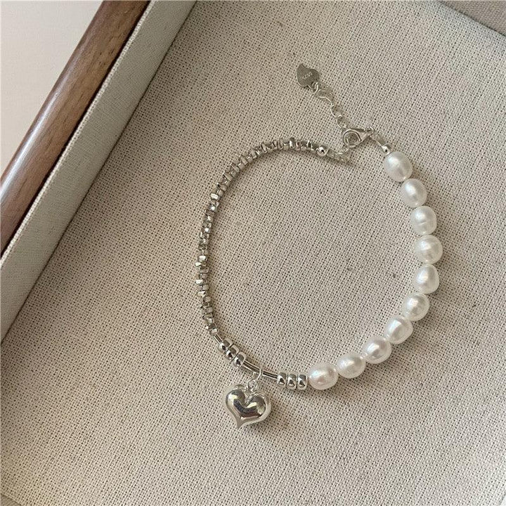 Korean Fashion Pearl Silver Necklace - Trendha