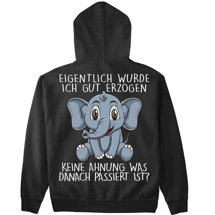 Korean Loose Hoodie Elephant Print Long Sleeve Loose Style - Trendha